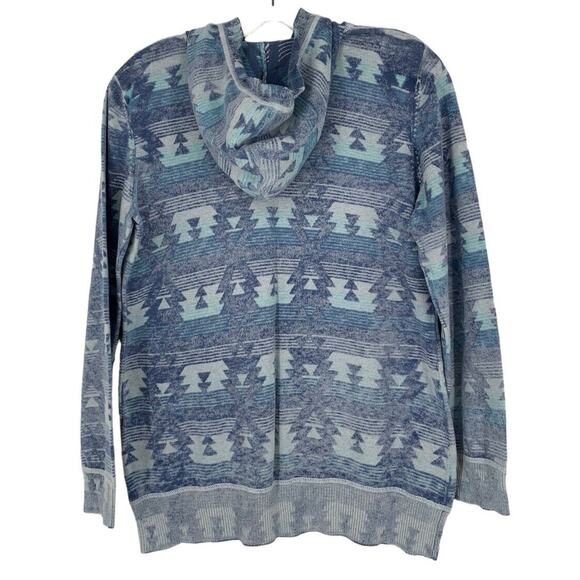 Ruff Hewn Southwestern Aztec Hooded Cotton Sweater Medium - Picture 2 of 8